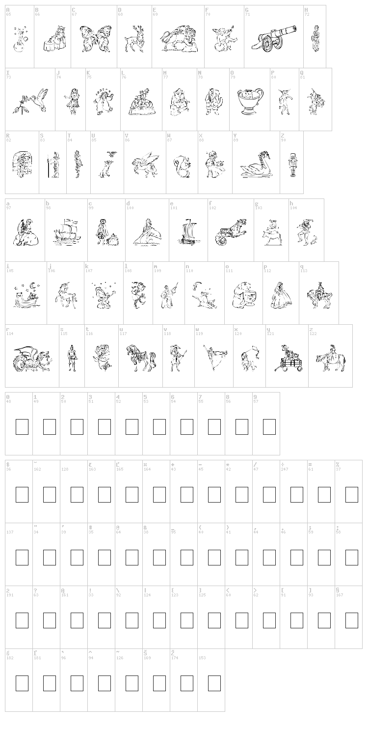 001 Once Upon a Time font map